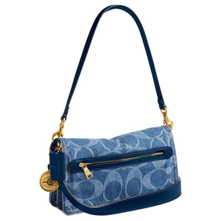 COACH x CLOT Collaboration Tabby 26 Metal Logo Fabric Crossbody Shoulder Bag Medium Size Women's Deep Indigo