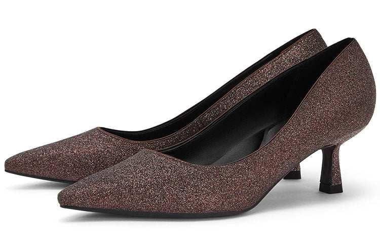 حذاء كعب قصير Kitten Heels نسائي Glitter برونزي CHARLES & KEITH.