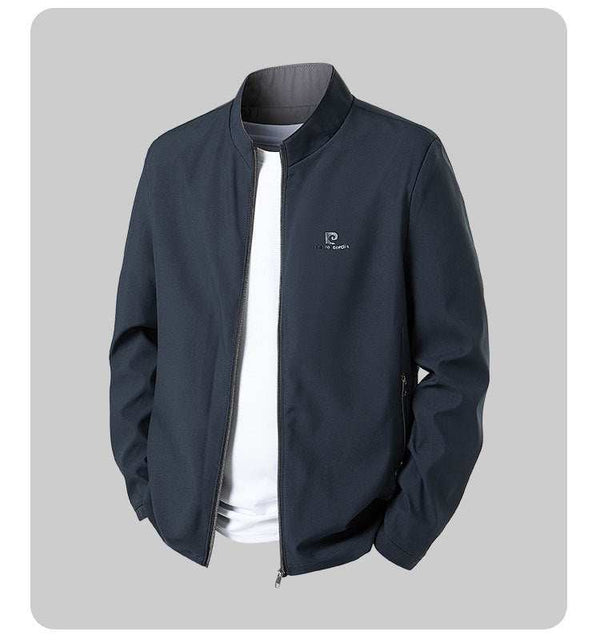 Pierre Cardin autumn casual navy jacket with zipper and logo emblem