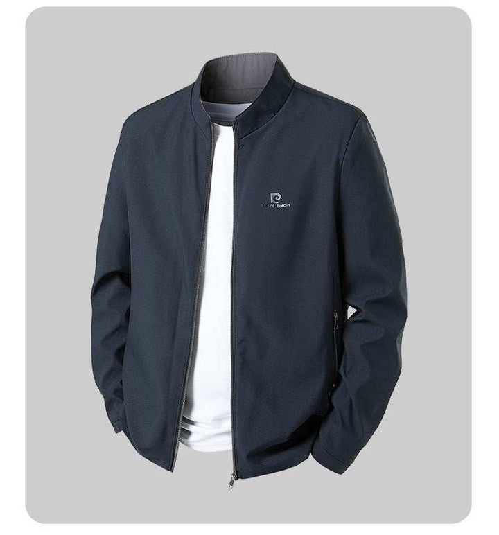 Pierre Cardin autumn casual navy jacket with zipper and logo emblem