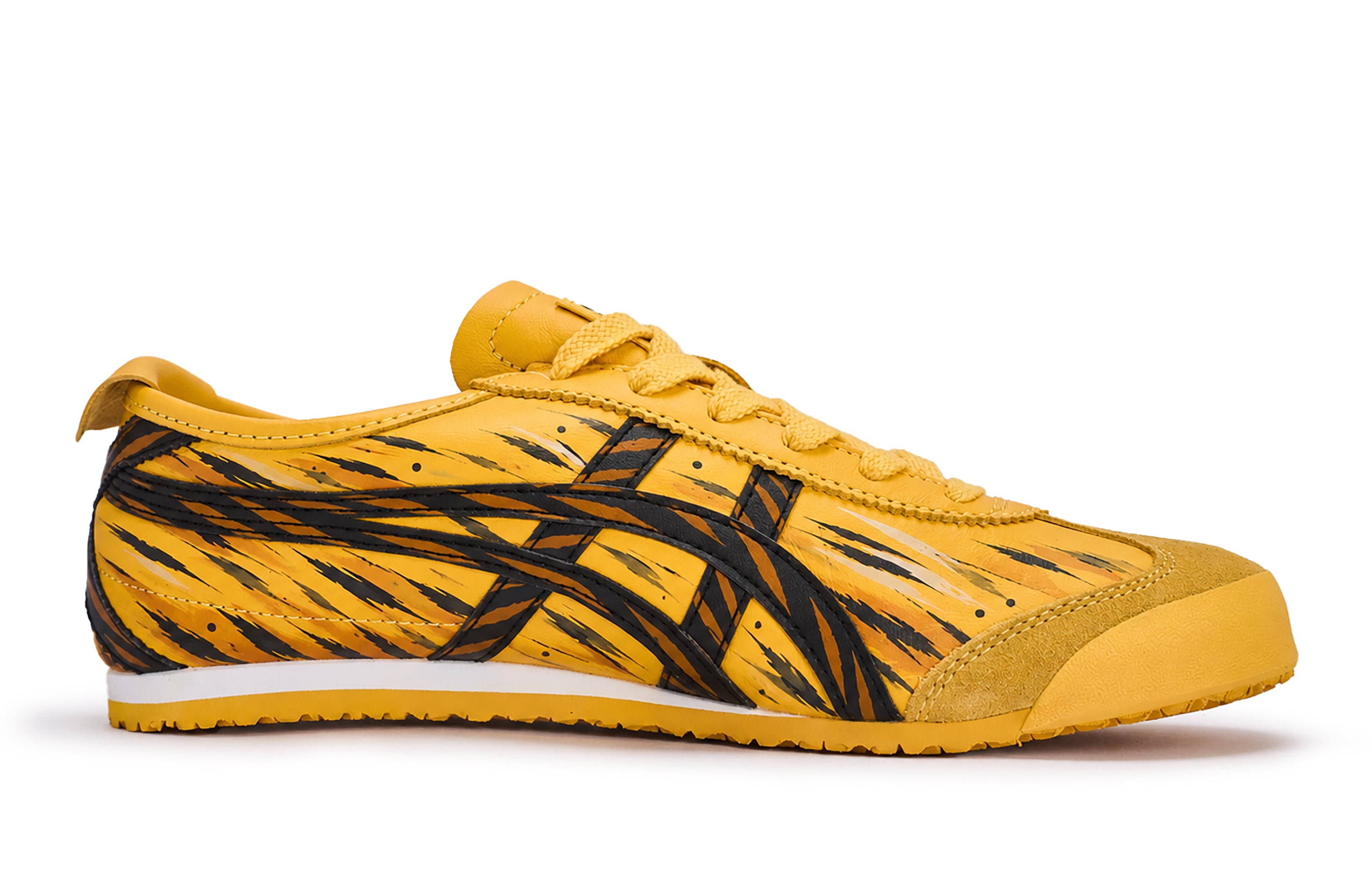 [Custom Sneakers] Onitsuka Tiger Mexico 66 Series 811 Manufactured Fierce Pattern Tiger Heartfelt Choice American Classic Trendy Street Functional Wild Energy Simple Versatile Lifestyle Casual Shoes Unisex Yellow-Black