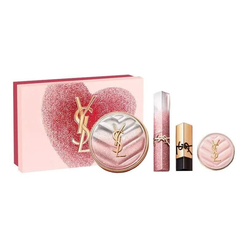 YSL Saint Laurent Limited Edition Pink Cushion Lipstick Gift Set.