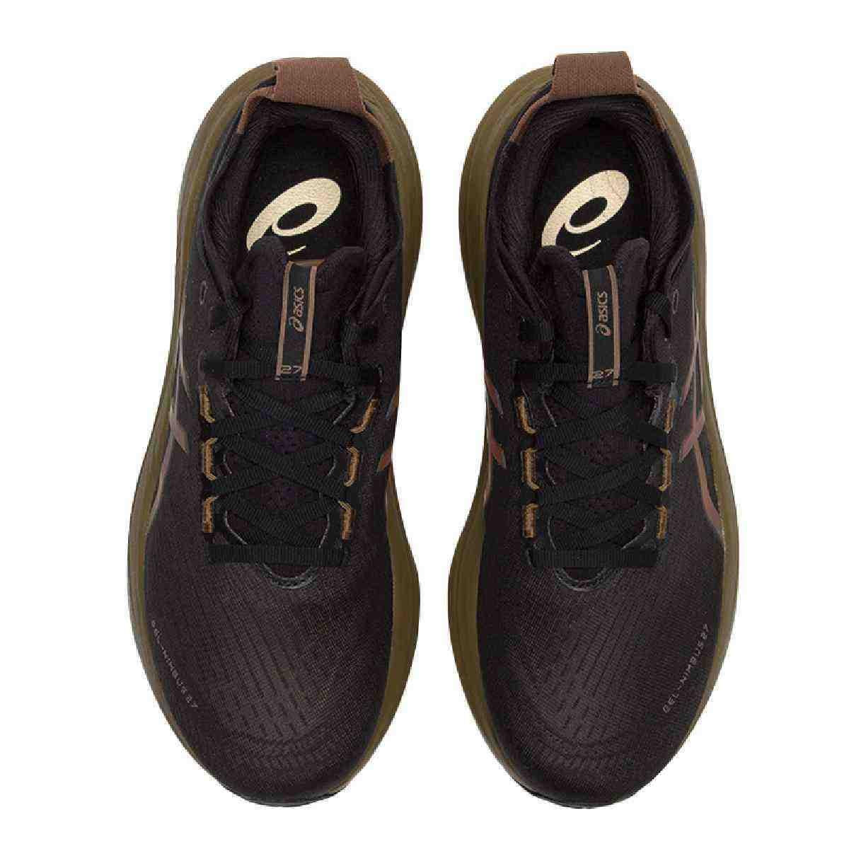 حذاء ركض ASICS GEL-NIMBUS 27 PLATINUM باللون الأسود للرجال.