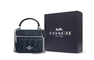 COACH Trail 12 Silver Tote Mini Blue.