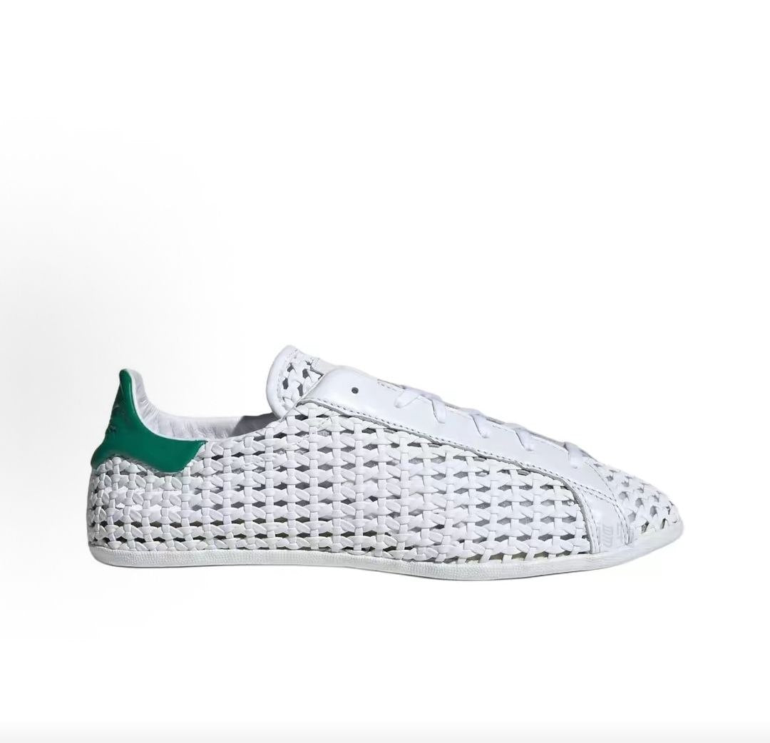حذاء رياضي أصلي Adidas Stan Smith Woven أبيض وأخضر