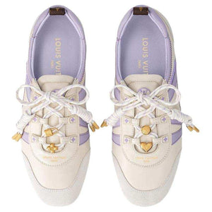 حذاء Louis Vuitton Sneakers نسائي باللون الأبيض والبنفسجي.