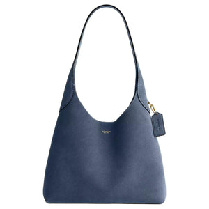 COACH Brooklyn 28 Gold Letter Embossed Cowhide Single Shoulder Bag Small Women's Denim Blue