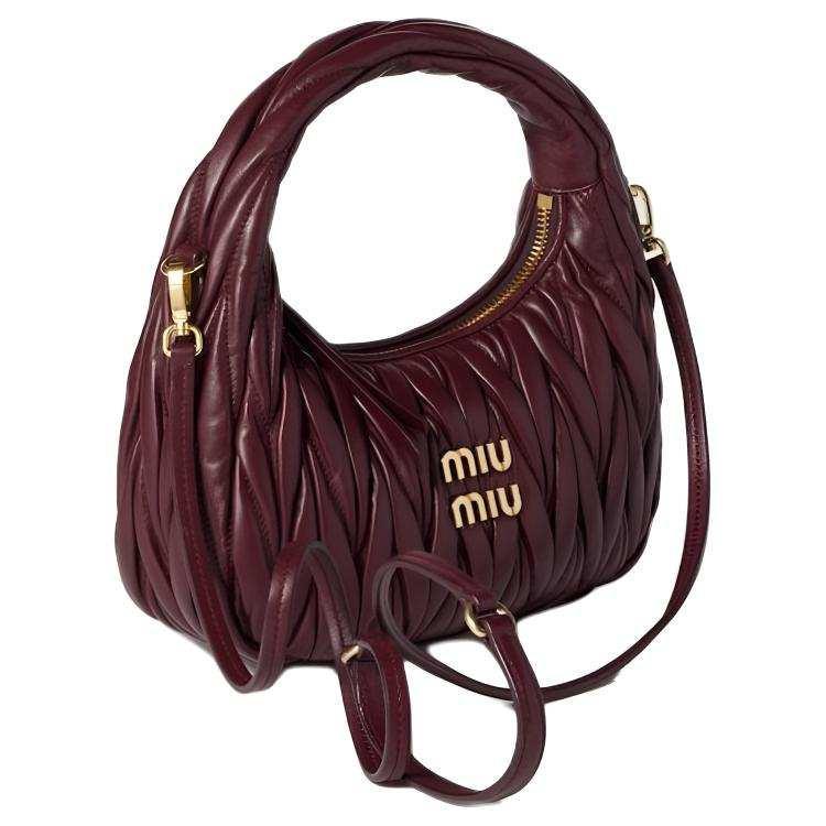 MIU MIU Wander  ميو ميو حقيبة هوبو واندر بتصميم مبطن جلد نابا.