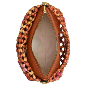 COACH Tapby 26 Wooden Bead Snap-Closure Wood Blend Leather Single Shoulder Bag Medium Women's Maple Style