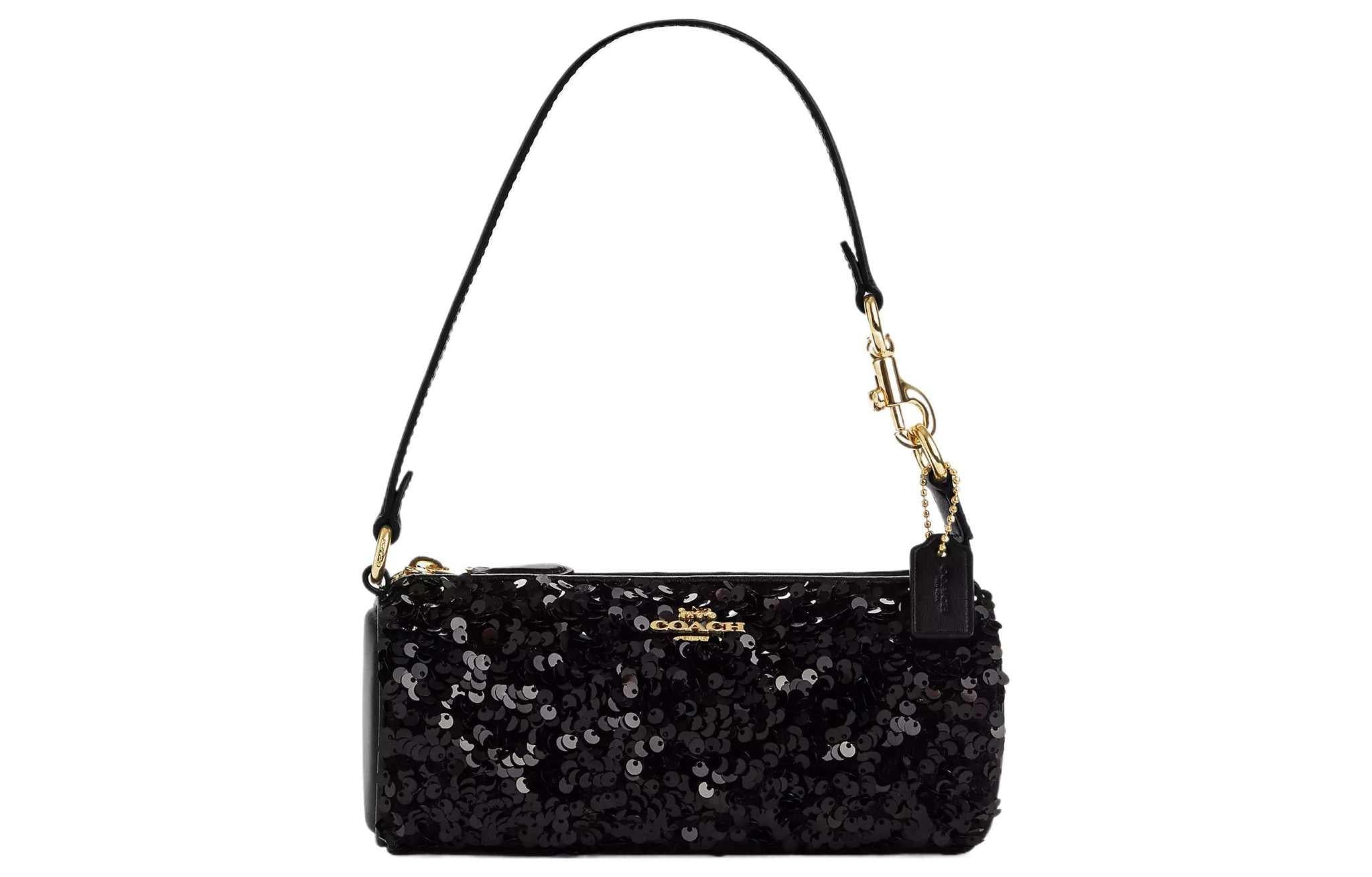 Coach Nolita Barrel Bag Sequin |🖤 حقيبة كوتش نوليتا باريل بالترتر الأسود.