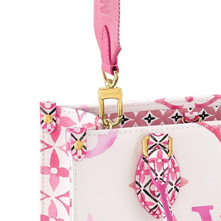 حقيبة Louis Vuitton Onthego PM فاخرة باللون الوردي Monogram.