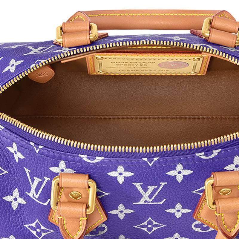 حقيبة Louis Vuitton Speedy 25 بنفسجي بنقشة Monogram.