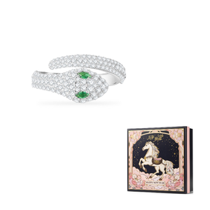 apm monaco snake 925 silver zircon ring.