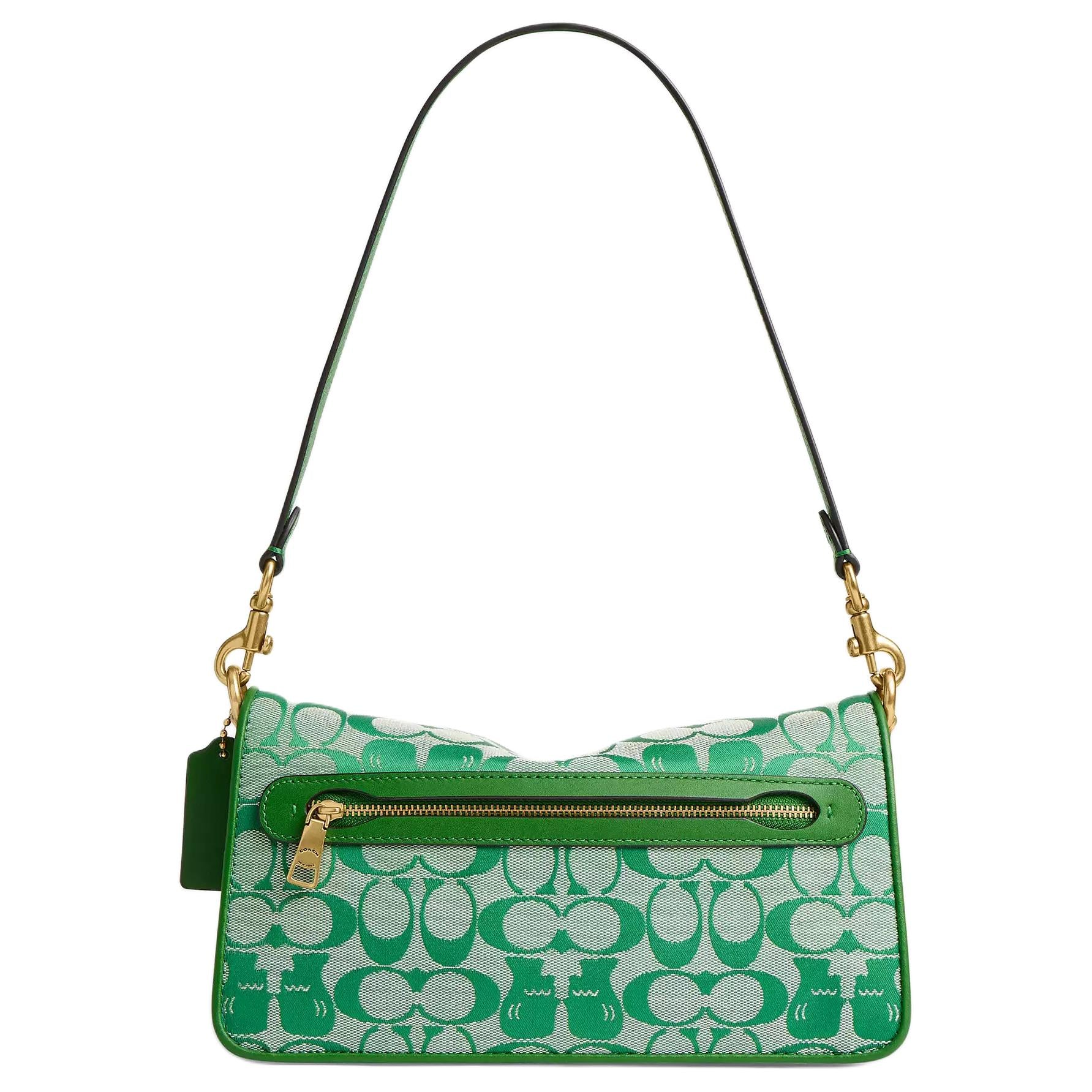 COACH x BRAIN DEAD Collaboration Soft Tabby 25 Brand Logo Fabric Blend Leather Single Shoulder Bag Medium Women's Kelly Green