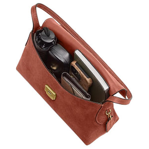 COACH Chelsea 30 Minimalist Design Push-Lock Cleavage Leather Single Shoulder Bag Large Women's Terracotta Color