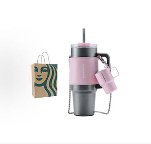 Starbucks Punk Ballet Series High-Value Water Bottle, Practical Large Capacity, Sweet and Cool Stainless Steel Double Drinking Cup (900ml) for Men and Women