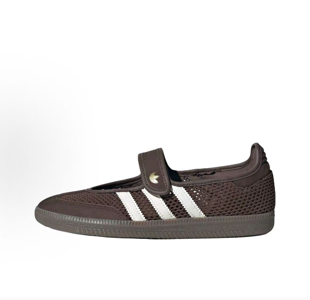 حذاء نسائي أصلي 100% adidas Samba Mary Jane بني شبكي