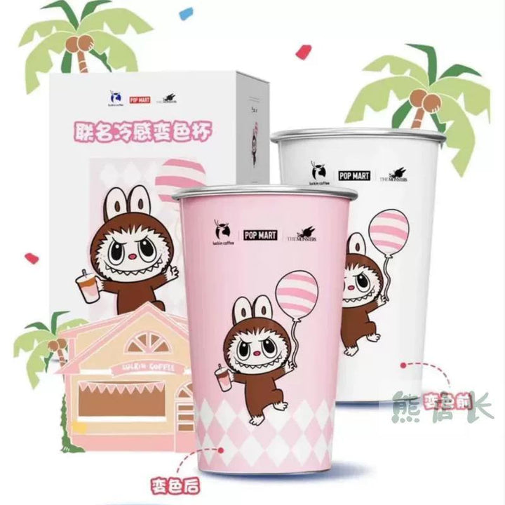 كوب The Monsters بتصميم كرتوني من Pop Mart ولَكِن كوفي، يتغير لونه مع الحرارة.
