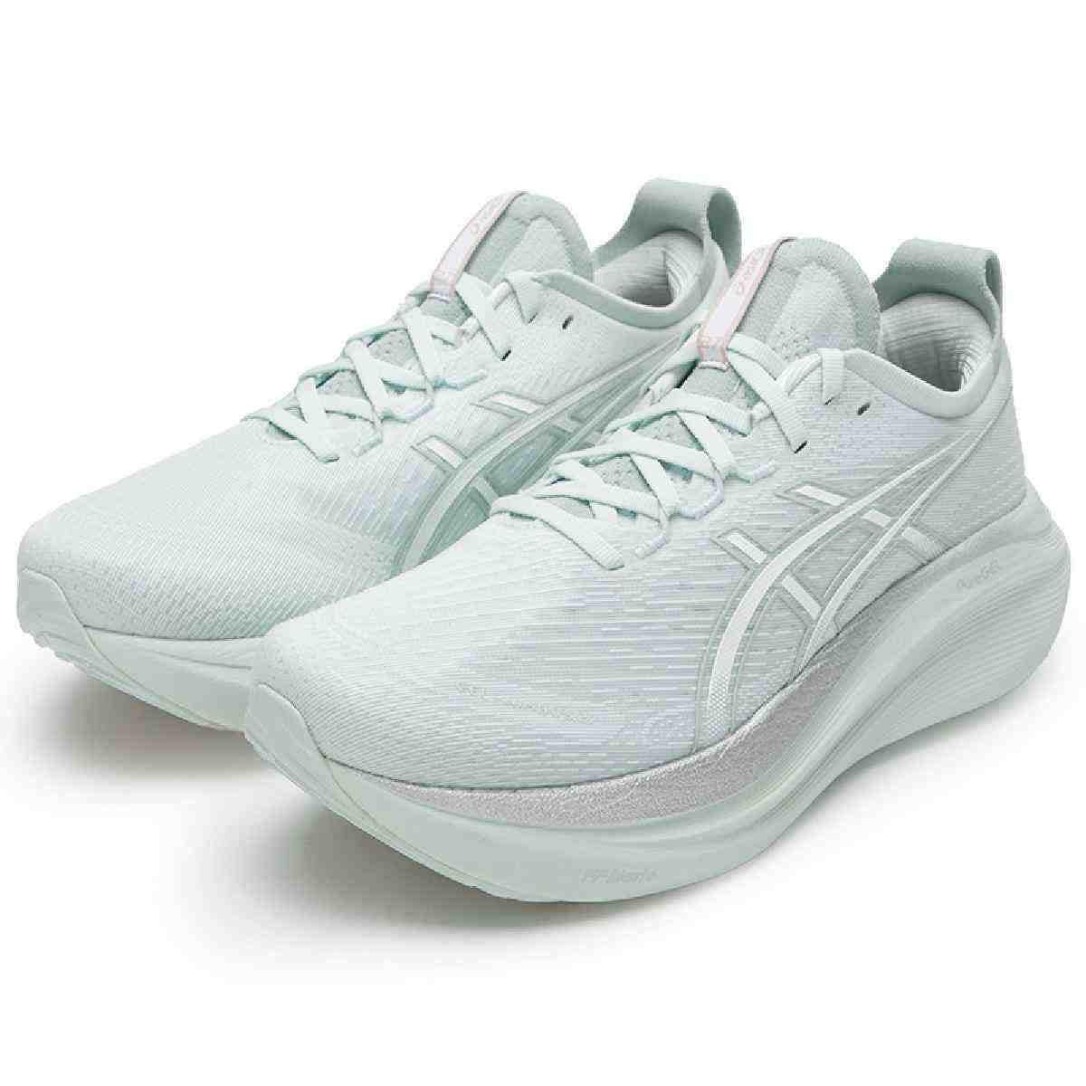 حذاء جري ASICS Gel-Nimbus 27 مريح بلون Pure Aqua.