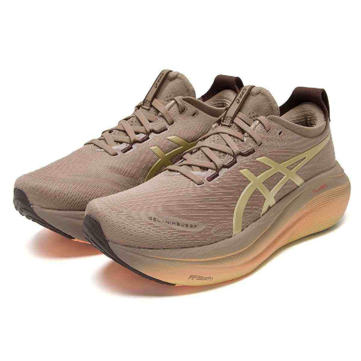 حذاء الجري ASICS GEL-NIMBUS 27 LUXE بلون Taupe Grey.