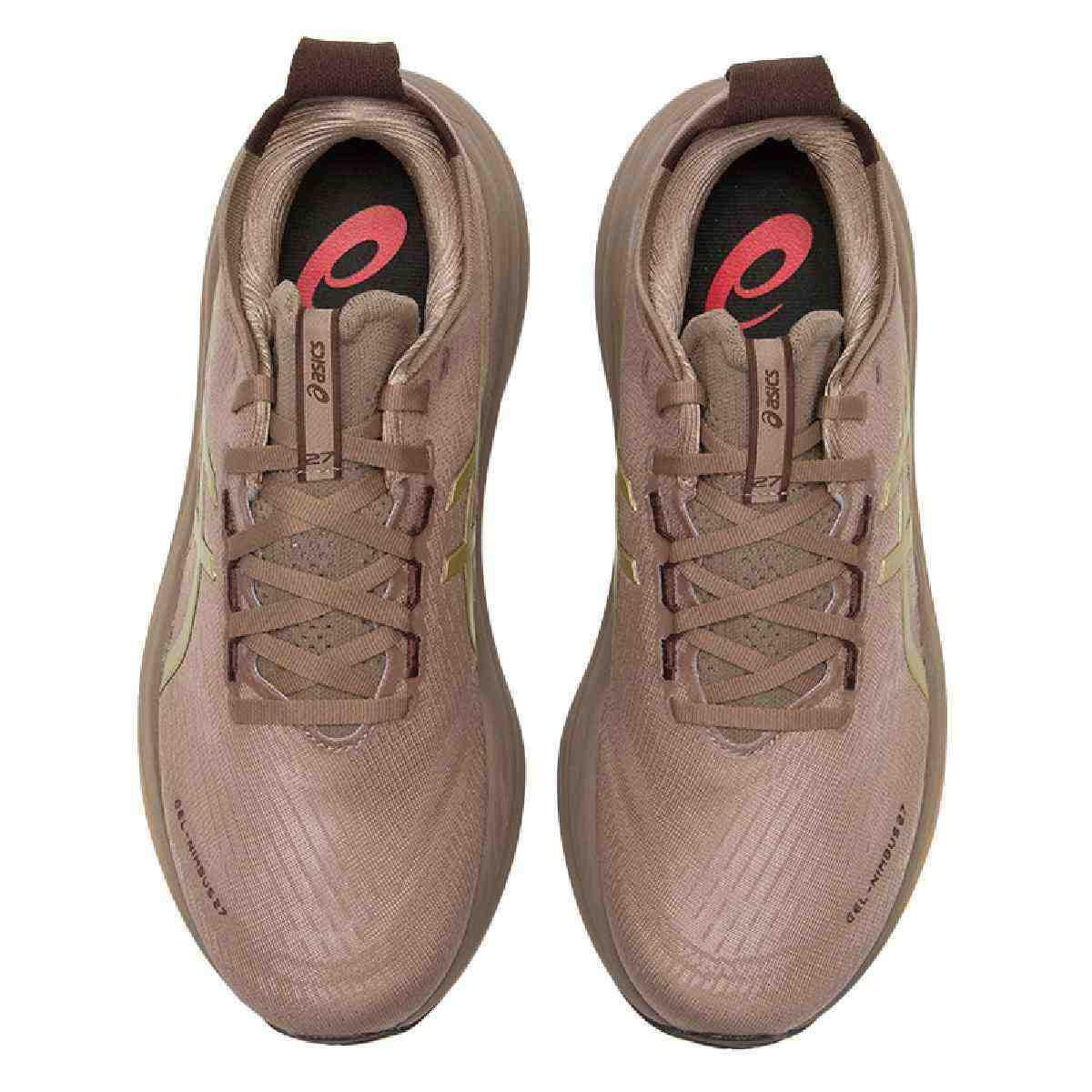 حذاء الجري ASICS GEL-NIMBUS 27 LUXE بلون Taupe Grey.