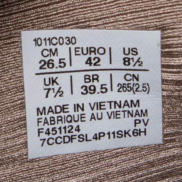 ASICS GEL-NIMBUS 27 shoe size tag showing various international sizes.