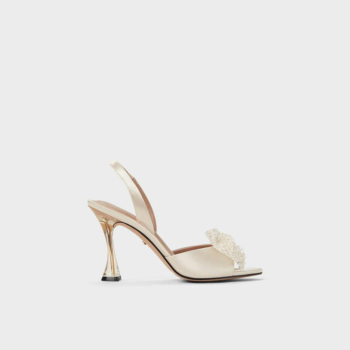 CHARLES&KEITH recycled high heel sandal with embellished strap.