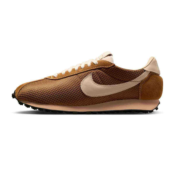Side view of Nike LD-1000 running shoe in Baroque Brown and Pearl White colors