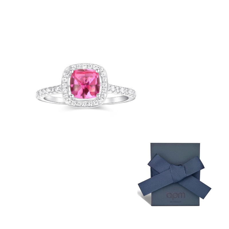 APM Monaco Zircon 925 Silver Ring Carmine.