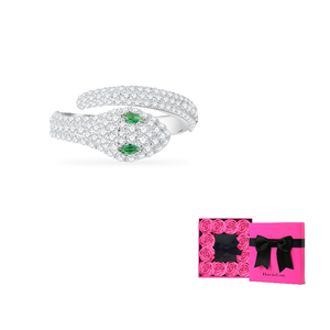apm monaco snake 925 silver zircon ring.