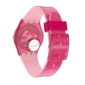 SWATCH Gent Quartz Movement 30m Water Resistance Women's Watch Swiss Watch 34*39.2mm Pink Dial Plastic Case Silicone Strap