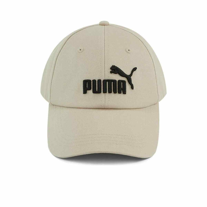 Puma unisex beige baseball cap with embroidered logo.