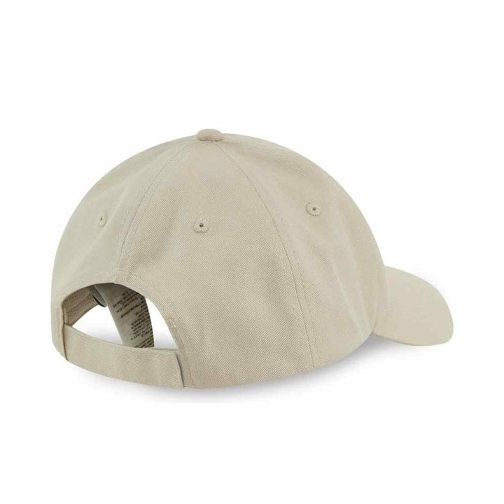 Puma unisex baseball cap back view in beige color.