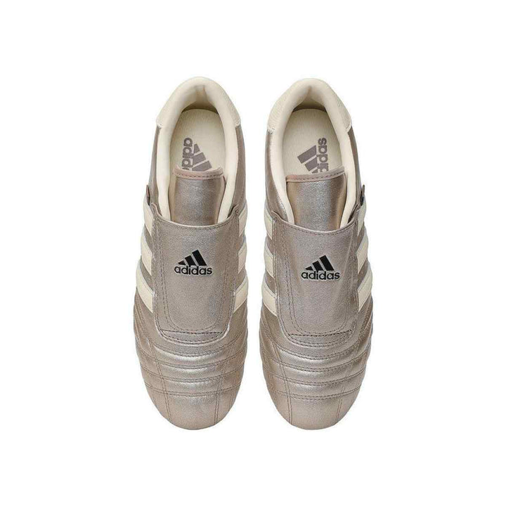 Adidas Clover luxury slip-on sneakers with metallic and cream design, elegant and comfortable.