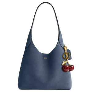 COACH Brooklyn 28 Gold Letter Embossed Cowhide Single Shoulder Bag Small Women's Denim Blue