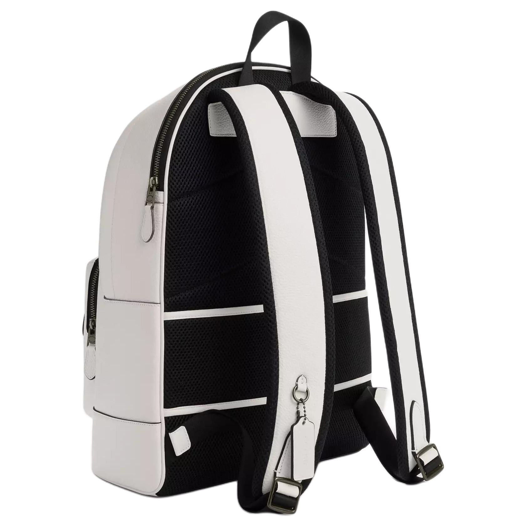 Coach white leather backpack with colorful straps—backpacks – رفعة