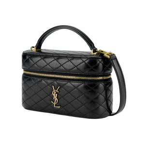 SAINT LAURENT GABY black سان لوران حقيبة مستحضرات تجميل غابي جلد ماعز.