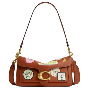 COACH x BRAIN DEAD Collaboration SOFT TABBY 26 Cute Buckle Closure Cowhide Leather Crossbody Shoulder Bag Medium Women's Amber Brown
