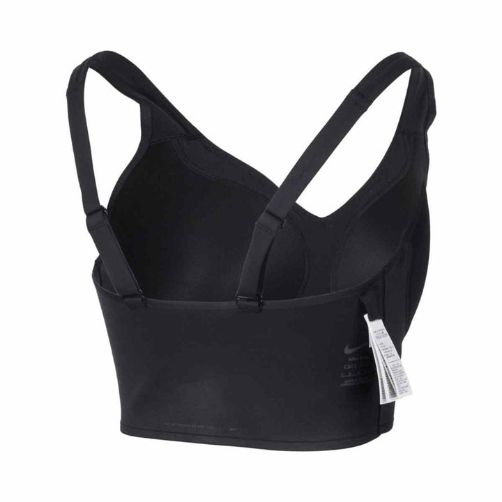 Nike women's sports bra in black, designed for athleisure and everyday fashion.