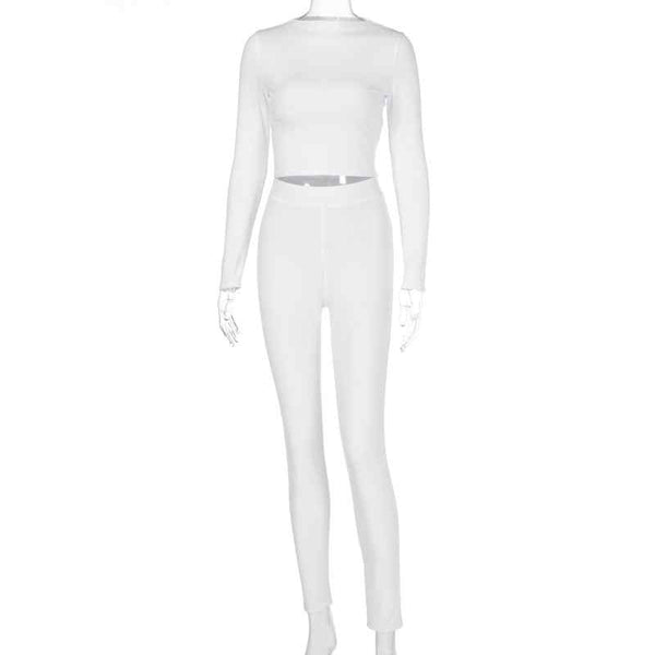 Amazon Hot Sale Sports Long Sleeve Two-Piece Set 2024 Spring Women's Fashion Suit.