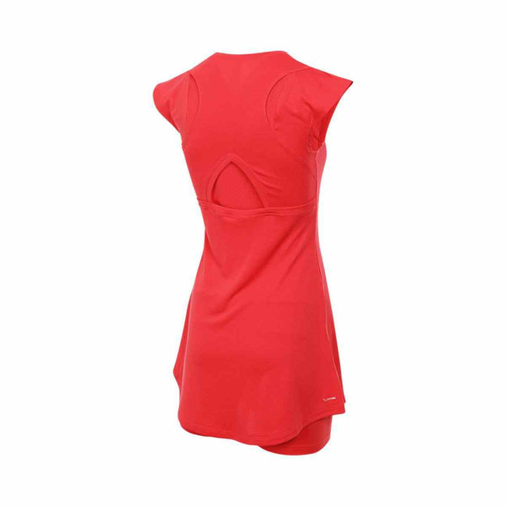 adidas red athleisure women's skirt with cap sleeves, showcasing a sporty and fashionable design.