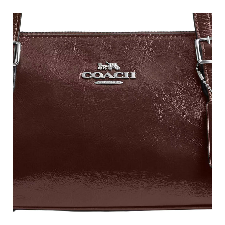 COACH Asher 34 Signature Print Silver Accessories Leather Underarm Shoulder Bag Large Women's Maple