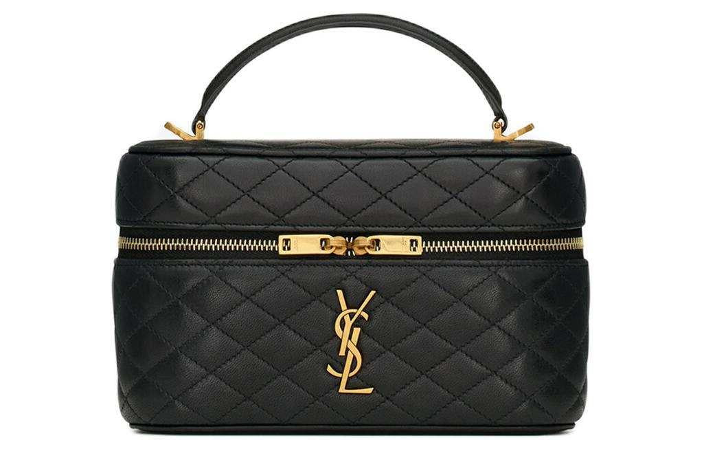 SAINT LAURENT GABY black سان لوران حقيبة مستحضرات تجميل غابي جلد ماعز.