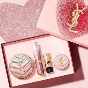 YSL Saint Laurent Limited Edition Pink Cushion Lipstick Gift Set.