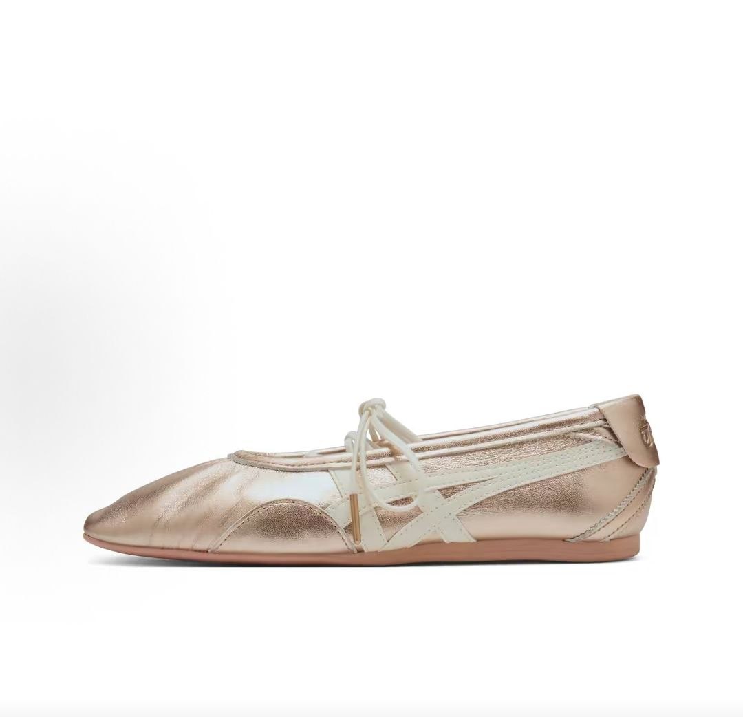 Onitsuka Tiger and Gymnarina: Summer Fashion and Comfort  High-end ballet-style Mary Jane shoes for women in rose gold