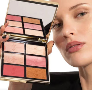 YSL Saint Laurent Six-Color Face Makeup Palette Blush Highlighter Contouring Palette Easy to Apply Natural Non-Falling Powder 27g