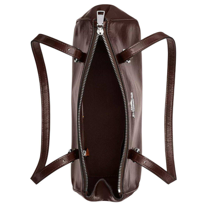 COACH Asher 34 Signature Print Silver Accessories Leather Underarm Shoulder Bag Large Women's Maple