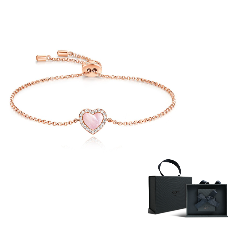 apm monaco valentine  love heart bracelet pink.
