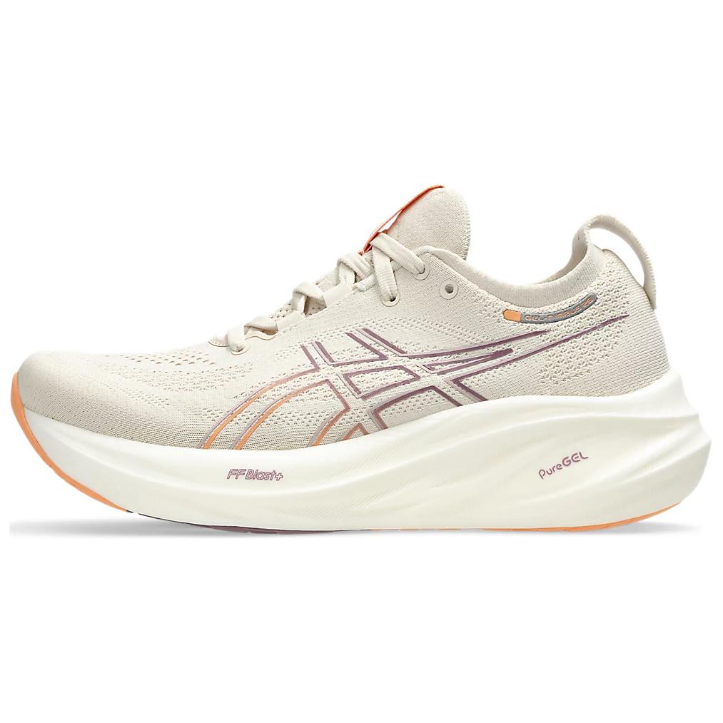 حذاء الجري Asics GEL-Nimbus 26 بتقنية PureGEL لون بيج