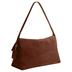 COACH Chelsea 36 Brand Logo Push-Lock Closure Cowhide Layered Leather Single Shoulder Bag Large Women's Warm Brown